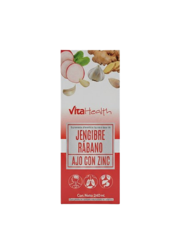 [8919] JENGIBRE RABANO AJO CON ZINC JARABE 240ML VITAHEALTH