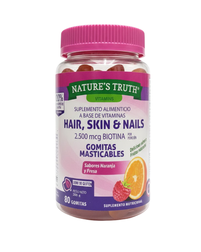 [8929] HAIR, SKIN Y NAILS GOMITAS MASTICABLES X80 NATURES TRUTH