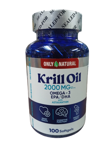 [8946] KRILL OIL 2000MG WITH ASTAXANTHIN SOFTGELS X100 ONLY NATURAL