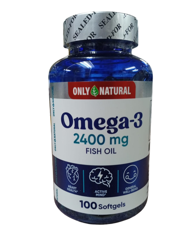 [8949] OMEGA 3 2400MG FISH OIL SOFTGELS X100 ONLY NATURAL