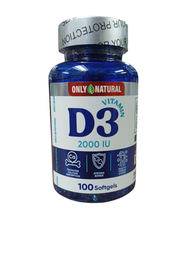 [8953] D3 VITAMIN 2000IU SOFTGELS X100 ONLY NATURAL