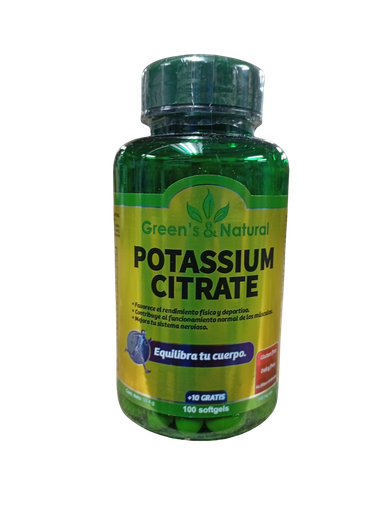 [8984] POTASSIUM CITRATE SOFTGELS X100+10 GREENS & NATURALS