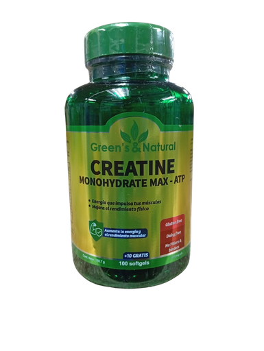 [8985] CREATINE MONOHYDRATE MAX - ATP SOFTGELS X100+10 GREENS & NATURAL