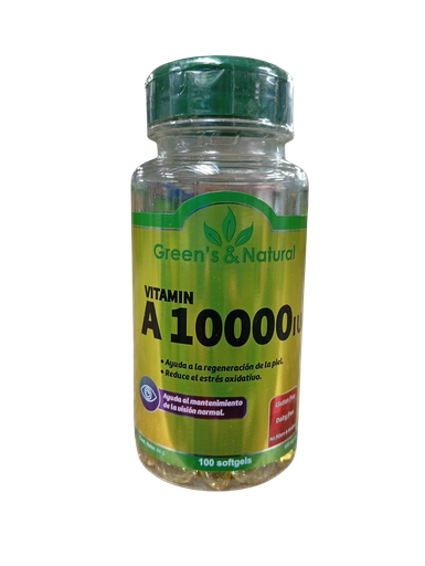 [8988] A 10000 IU VITAMIN SOFTGELS X100 GREENS & NATURALS