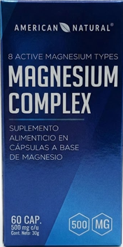 [9009] MAGNESIUM COMPLEX 500MG CAPSULAS X60 AMERICAN NATURAL