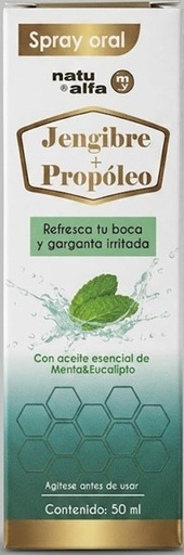 [9002] JENGIBRE + PROPOLEO SABOR MENTA SPRAY 50ML NATU ALFA