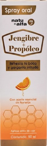 [9005] JENGIBRE + PROPOLEO SABOR NARANJA SPRAY 50ML NATU ALFA
