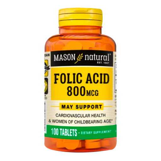 [408] FOLIC ACID ACIDO FOLICO 800MG TABLETAS X100 MASON