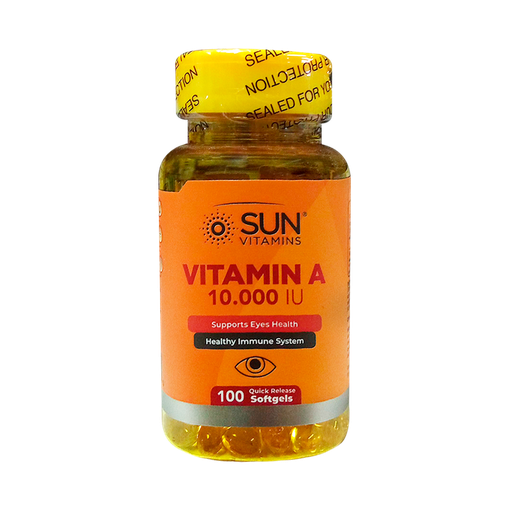 [7510] VITAMIN A 10000 IU SOFTHGELS X100 SUN VITAMINS