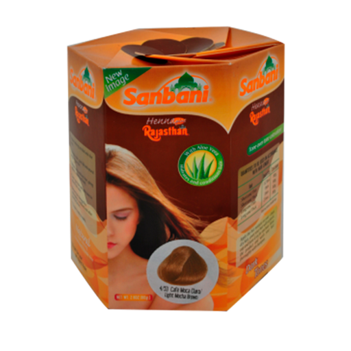[6679] HENNA PLUS RAJASTHAN TINTE EN POLVO CAFE MOCA ROJIZO 80G SANBANI