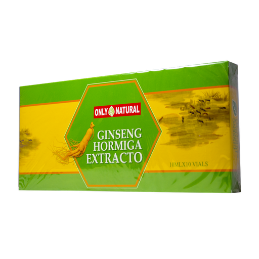 [842] GINSENG HORMIGA EXTRACTO 10 ML AMP X 10 ONLY NATURAL