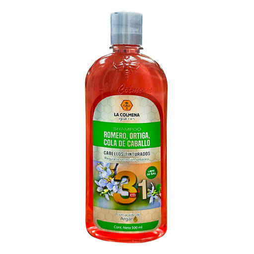 [7501] ROMERO, ORTIGA, COLA DE CABALLO 3 EN 1 SHAMPOO 500ML LA COLMENA