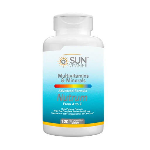[7223] MULTIVITAMINS & MINERALS NUTRUM TABLETAS X120 SUN VITAMINS