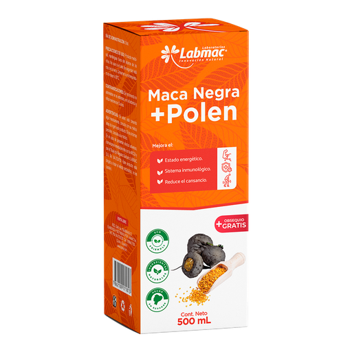 [7283] MACA NEGRA + POLEN JARABE DE 500ML LABMAC