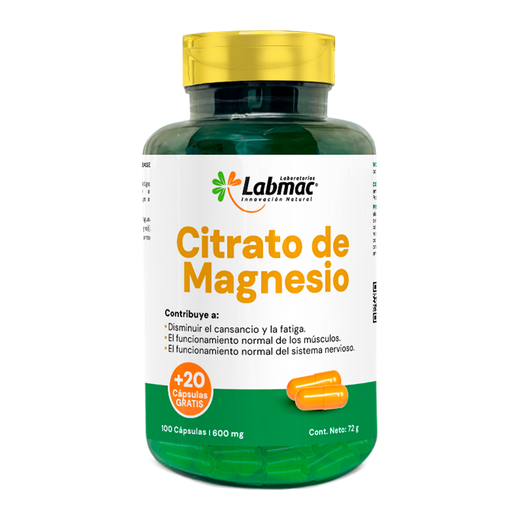 [7783] CITRATO DE MAGNESIO 600MG CAPSULAS 100+20 LABMAC