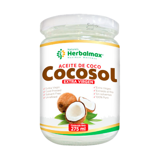 [7250] COCOSOL ACEITE DE COCO EXTRA VIRGEN 275ML NATURES HERBALMAX