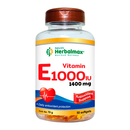 [7093] VITAMIN E1000 IU 1400MG SOFTGELS X50 NATURES HERBALMAX