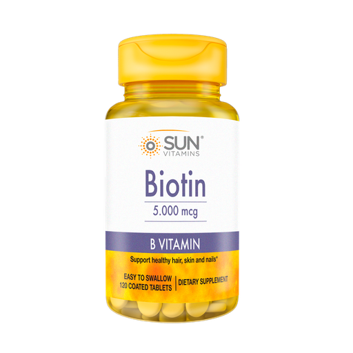 [7090] BIOTIN 5000MCG TABLETAS X120 SUN VITAMINS