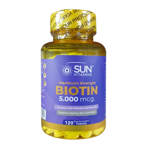 [7090] BIOTIN 5000MCG TABLETAS X120 SUN VITAMINS