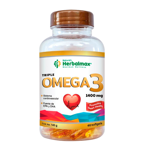 [7096] OMEGA 3 1400MG SOFTGELS X60 NATURES HERBALMAX