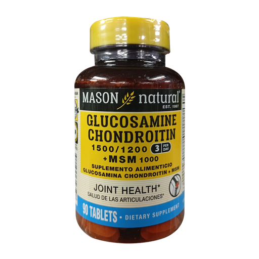 [1486] GLUCOSAMINE CHONDROITIN 1500/1200 + MSM 1000 TABLETAS X90 MASON