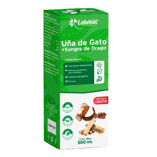 [5272] UÑA DE GATO + SANGRE DE DRAGO JARABE 500ML LABMAC