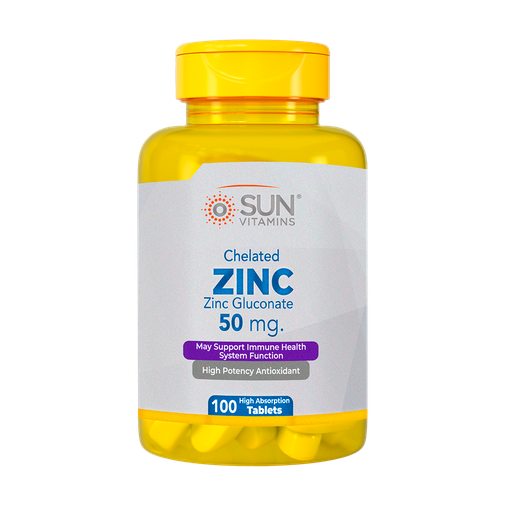 [7004] ZINC 50MG TABLETAS X100 SUN VITAMINS