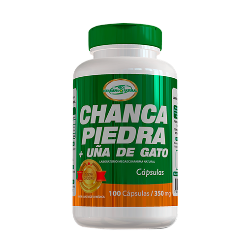 [7672] CHANCAPIEDRA + UÑA DE GATO 350MG CAPSULAS X100 MEGA ECUAFARMA