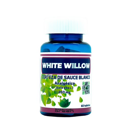 [5961] WHITE WILLOW 250 MG TABLETAS X 60 ESSENCIAL GREEN