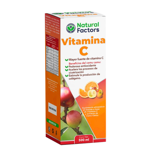 [7804] VITAMINA C SOLUCION ORAL 500ML NATURAL FACTORS