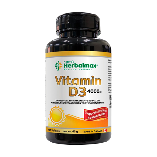 [7253] VITAMIN D3 4000IU SOFTHGELS X100 NATURES HERBALMAX