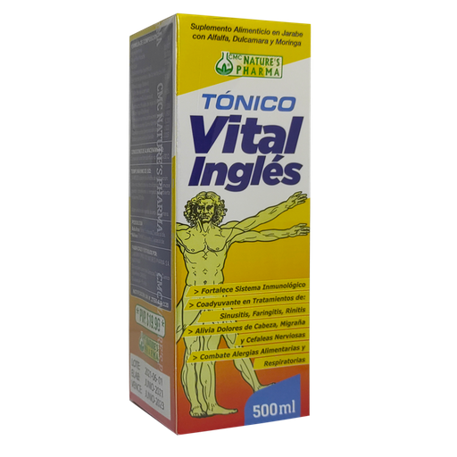 [3536] TONICO VITAL INGLES JARABE 500 ML NATURES PHARMA