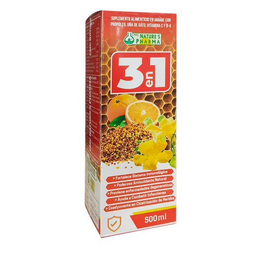 [7292] 3 EN 1 JARABE 500ML NATURES PHARMA