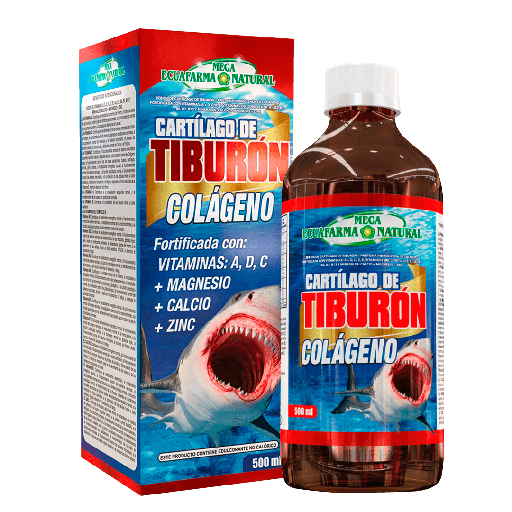 [8040] CARTILAGO DE TIBURÓN + COLAGENO SUPLEMENTO LIQUIDO 500ML MEGA ECUAFARMA