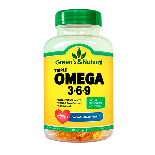 [8032] TRIPLE OMEGA 3-6-9 SOFTHGELS X120 GREENS & NATURAL