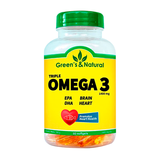 [8034] OMEGA 3 1400MG SOFHTGELS X60 GREENS & NATURAL
