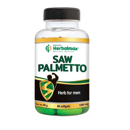[7251] SAW PALMETTO 1500MG SOFTHGELS X60 NATURES HERBALMAX