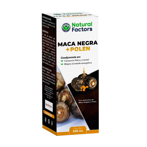 [7898] MACA NEGRA + POLEN SOLUCION ORAL 500ML NATURAL FACTORS